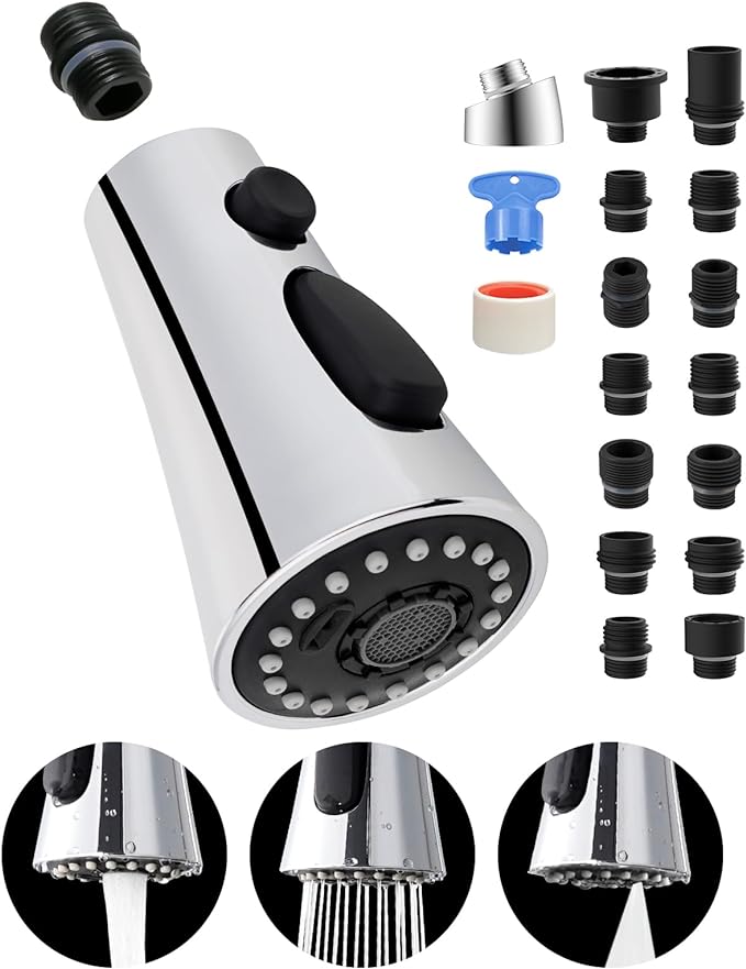 Universal Kitchen Sprayer Faucet Head Replacement (Chrome) - tyentusa