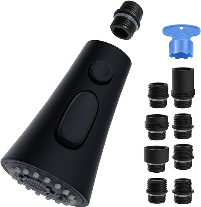 Universal Kitchen Sprayer Faucet Head Replacement (Matte Black) - tyentusa