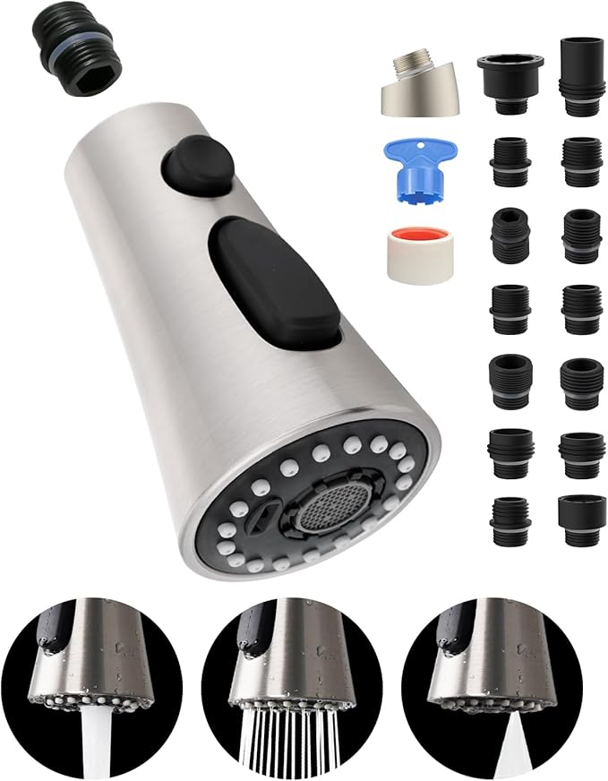 Universal Kitchen Sprayer Faucet Head Replacement (Nickel) - tyentusa