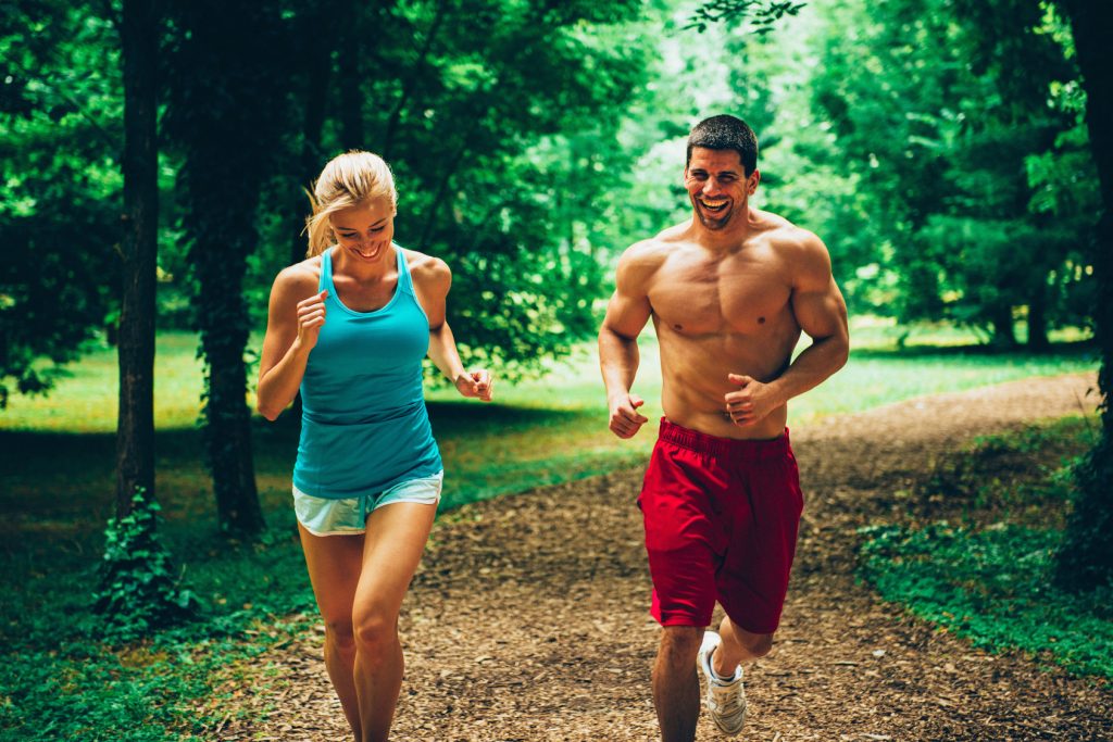 Young couple jogging