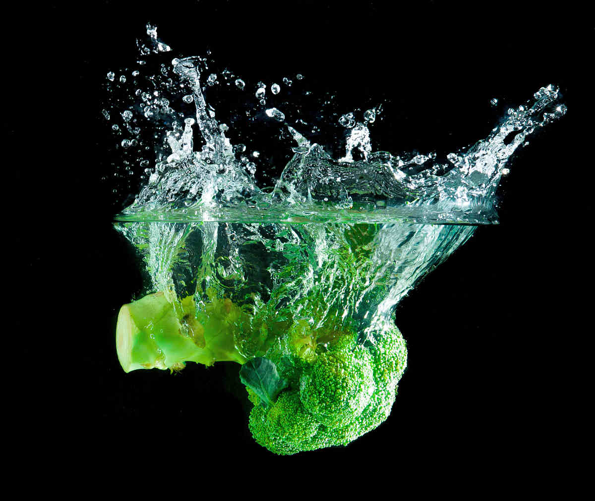 Green Broccoli falling water on white | Most Nutritious Foods to Add to Your Diet