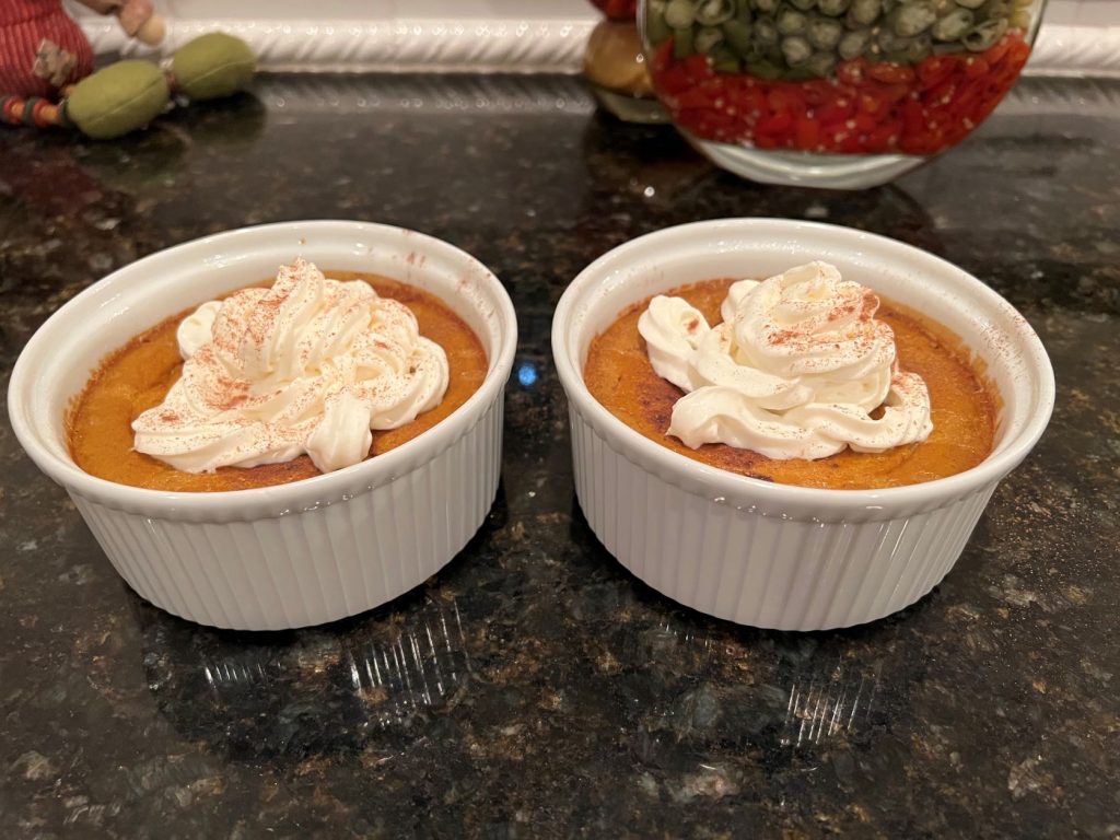 Decadent Crustless Low Carb Pumpkin Chiffon Pie