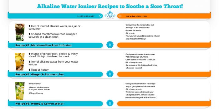 Alkaline Water Ionizer Recipes to Soothe a Sore Throat