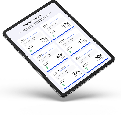Tyent Water Report on Tablet