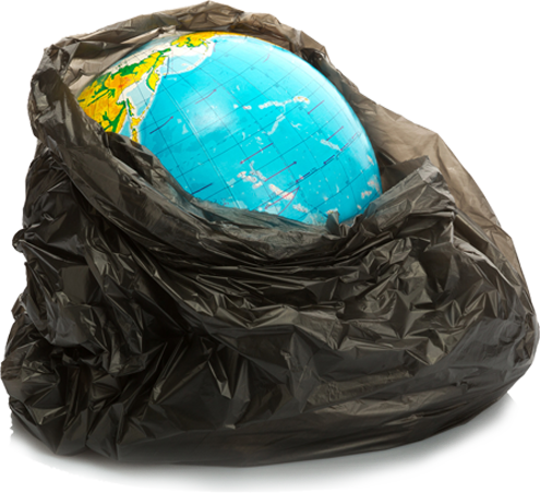 The world in a plastic trash bag